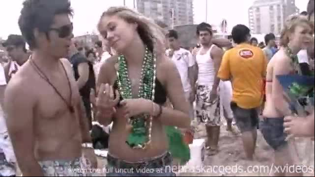 Beach party in texas with girls flashing boobs at spring break