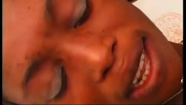 Black chick in white lingerie has a good fuck